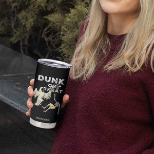 Halloween Dunk Or Treat Tumbler Cup Funny Skeleton And Ghost Playing Basketball TS12 Print Your Wear