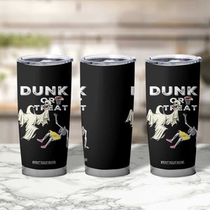 Halloween Dunk Or Treat Tumbler Cup Funny Skeleton And Ghost Playing Basketball TS12 Print Your Wear