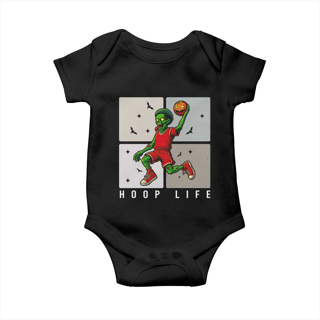 Hoop Life Baby Onesie Halloween Zombie Basketball Spooky Game TS12 Black Print Your Wear