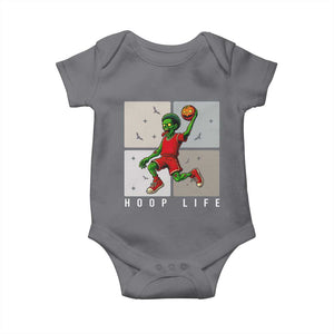 Hoop Life Baby Onesie Halloween Zombie Basketball Spooky Game TS12 Charcoal Print Your Wear