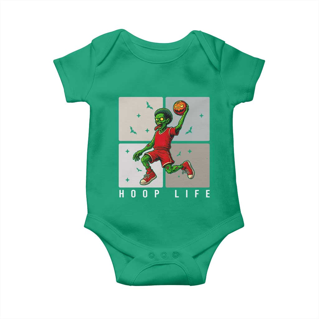 Hoop Life Baby Onesie Halloween Zombie Basketball Spooky Game TS12 Irish Green Print Your Wear