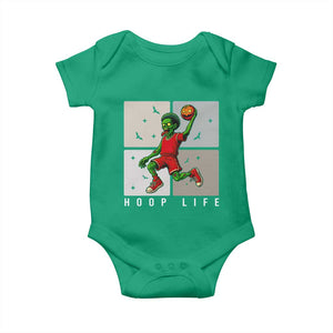 Hoop Life Baby Onesie Halloween Zombie Basketball Spooky Game TS12 Irish Green Print Your Wear