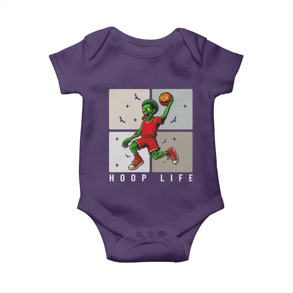 Hoop Life Baby Onesie Halloween Zombie Basketball Spooky Game TS12 Purple Print Your Wear