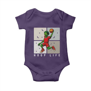 Hoop Life Baby Onesie Halloween Zombie Basketball Spooky Game TS12 Purple Print Your Wear