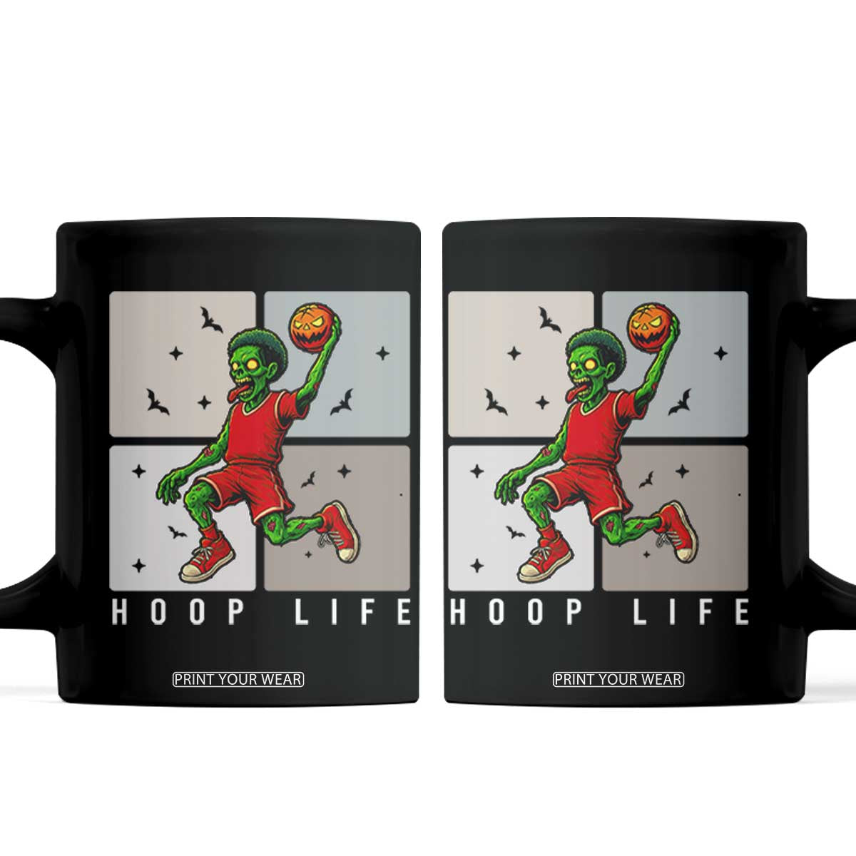 Hoop Life Coffee Mug Halloween Zombie Basketball Spooky Game TS12 Black Print Your Wear