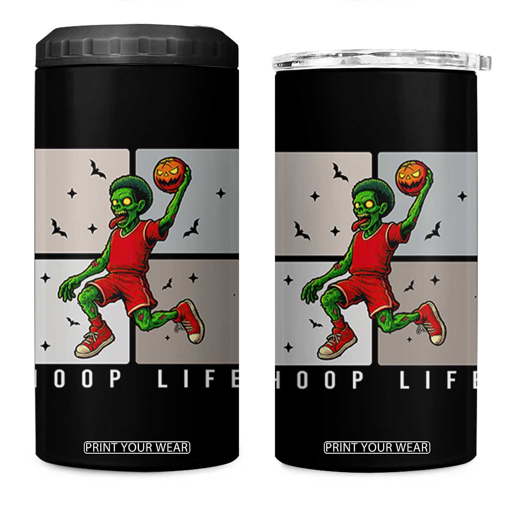 Hoop Life 4 in 1 Can Cooler Tumbler Halloween Zombie Basketball Spooky Game TS12 One Size: 16 oz Black Print Your Wear