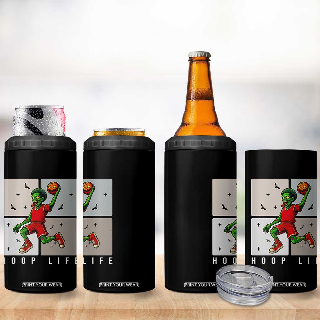 Hoop Life 4 in 1 Can Cooler Tumbler Halloween Zombie Basketball Spooky Game TS12 Print Your Wear