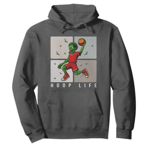 Hoop Life Hoodie Halloween Zombie Basketball Spooky Game TS12 Dark Heather Print Your Wear