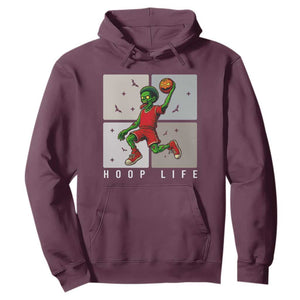 Hoop Life Hoodie Halloween Zombie Basketball Spooky Game TS12 Maroon Print Your Wear
