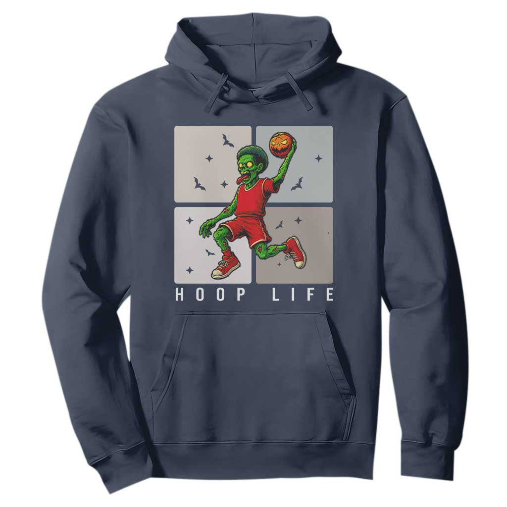 Hoop Life Hoodie Halloween Zombie Basketball Spooky Game TS12 Navy Print Your Wear