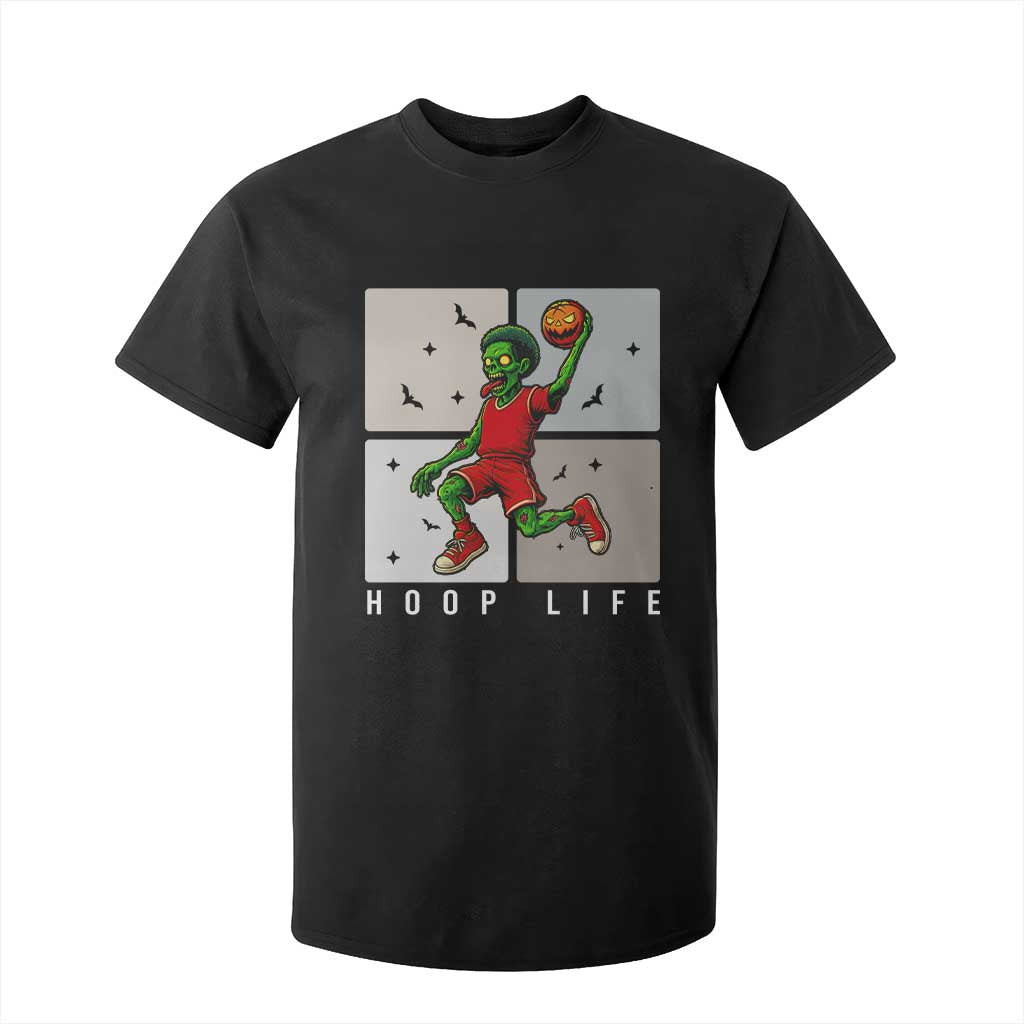 Hoop Life T Shirt For Kid Halloween Zombie Basketball Spooky Game TS12 Black Print Your Wear