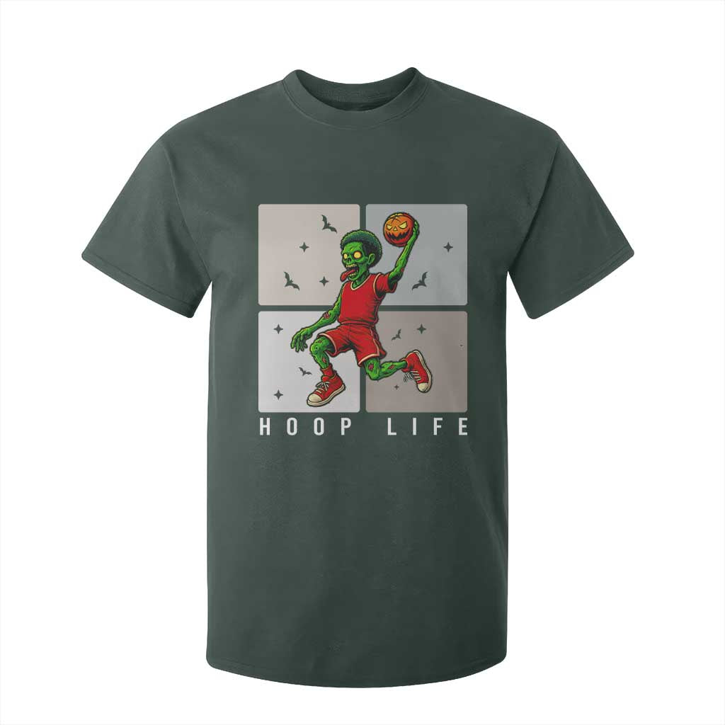 Hoop Life T Shirt For Kid Halloween Zombie Basketball Spooky Game TS12 Dark Forest Green Print Your Wear