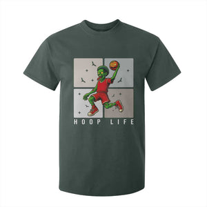 Hoop Life T Shirt For Kid Halloween Zombie Basketball Spooky Game TS12 Dark Forest Green Print Your Wear