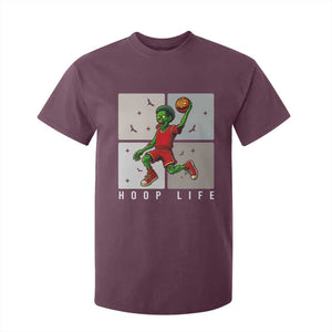 Hoop Life T Shirt For Kid Halloween Zombie Basketball Spooky Game TS12 Maroon Print Your Wear
