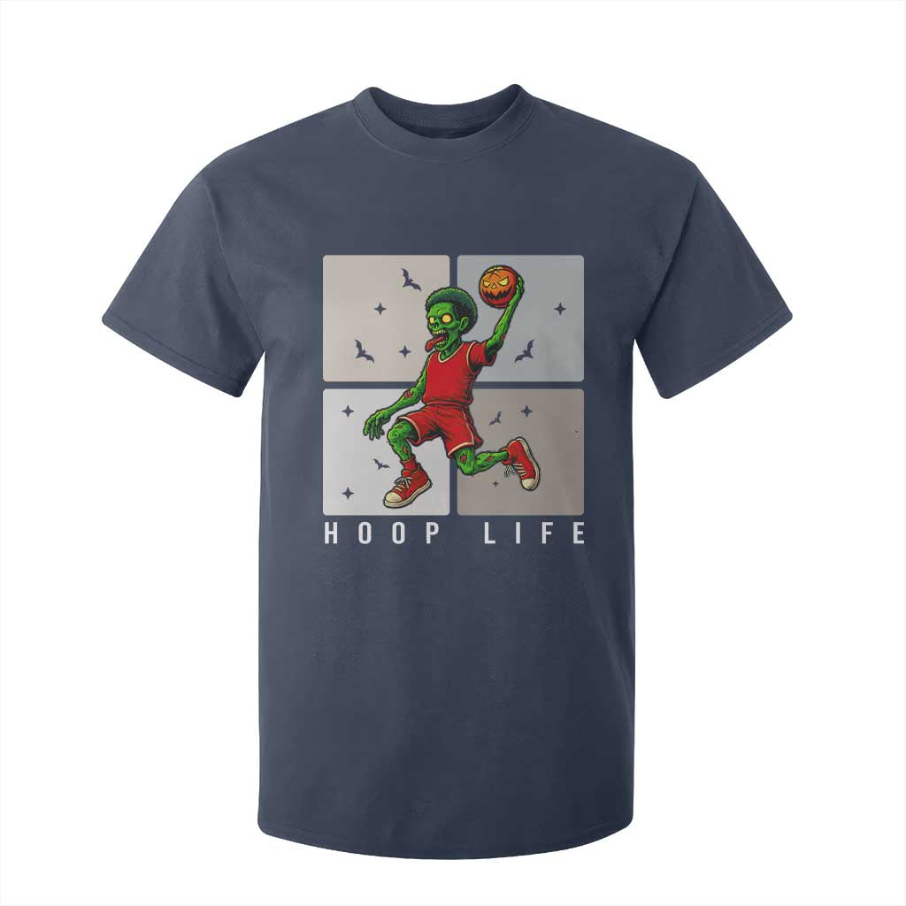 Hoop Life T Shirt For Kid Halloween Zombie Basketball Spooky Game TS12 Navy Print Your Wear