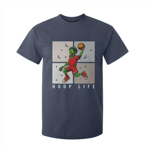 Hoop Life T Shirt For Kid Halloween Zombie Basketball Spooky Game TS12 Navy Print Your Wear