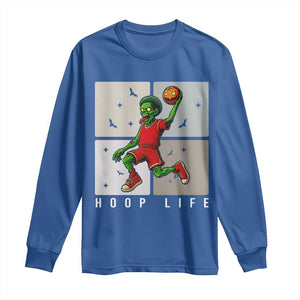 Hoop Life Long Sleeve Shirt Halloween Zombie Basketball Spooky Game TS12 Royal Blue Print Your Wear