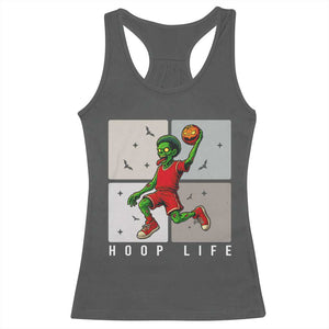 Hoop Life Racerback Tank Top Halloween Zombie Basketball Spooky Game TS12 Dark Heather Print Your Wear