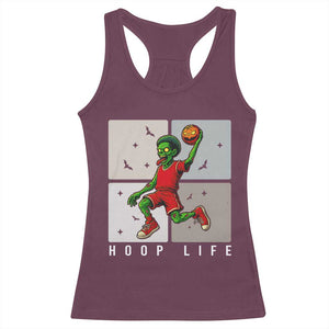 Hoop Life Racerback Tank Top Halloween Zombie Basketball Spooky Game TS12 Maroon Print Your Wear