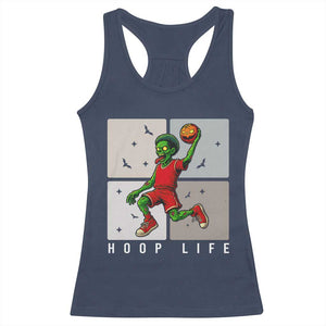 Hoop Life Racerback Tank Top Halloween Zombie Basketball Spooky Game TS12 Navy Print Your Wear