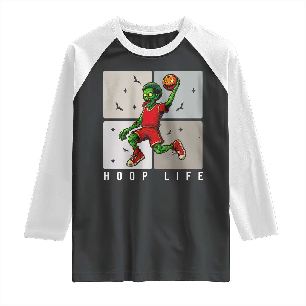 Hoop Life Raglan Shirt Halloween Zombie Basketball Spooky Game TS12 Black White Print Your Wear