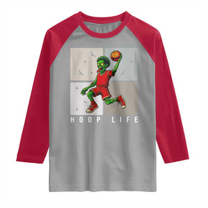 Hoop Life Raglan Shirt Halloween Zombie Basketball Spooky Game TS12 Sport Gray Red Print Your Wear
