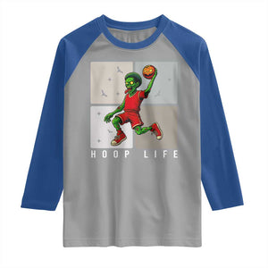 Hoop Life Raglan Shirt Halloween Zombie Basketball Spooky Game TS12 Sport Gray Royal Print Your Wear