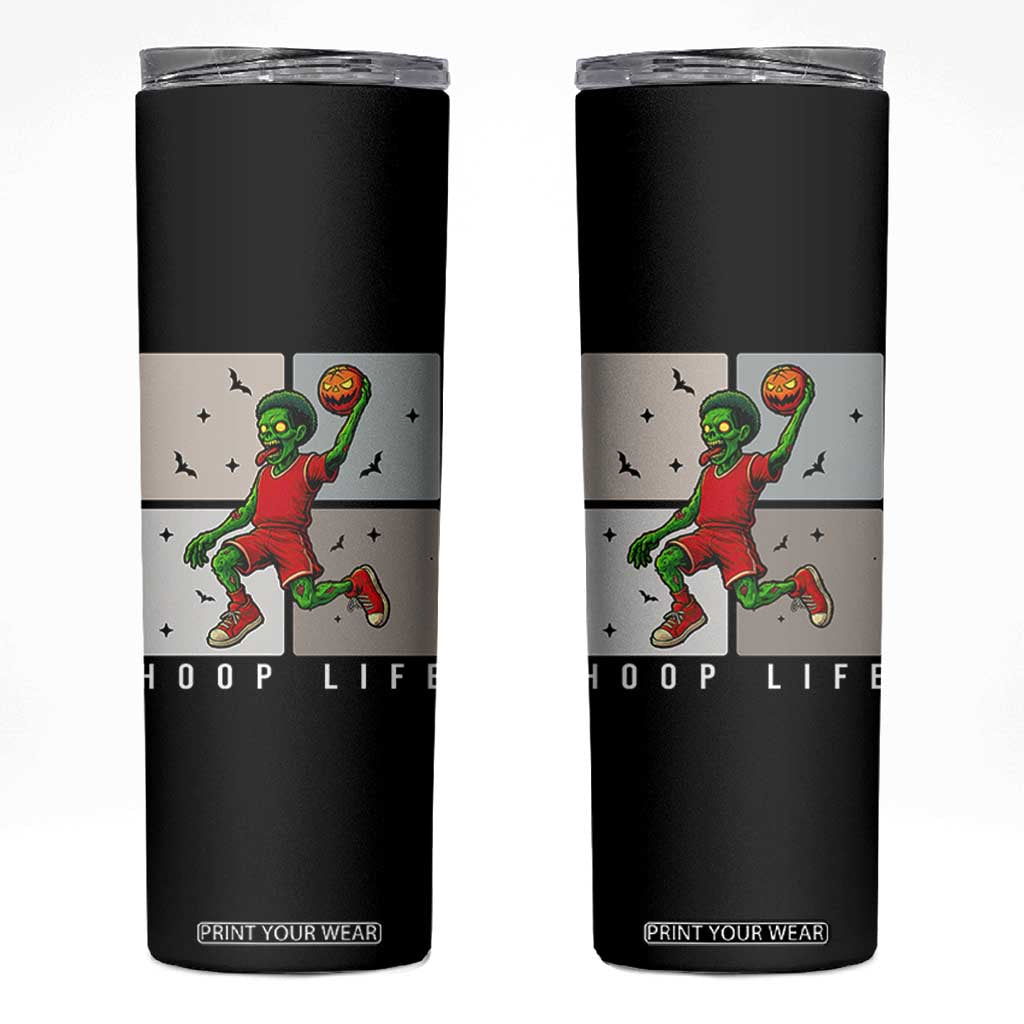 Hoop Life Skinny Tumbler Halloween Zombie Basketball Spooky Game TS12 Black Print Your Wear