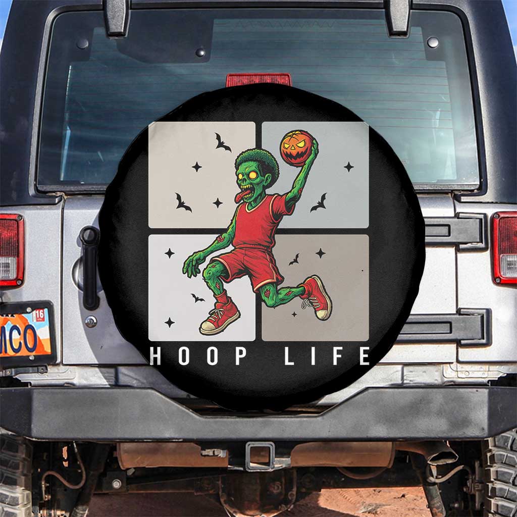 Hoop Life Spare Tire Cover Halloween Zombie Basketball Spooky Game TS12 No hole Black Print Your Wear
