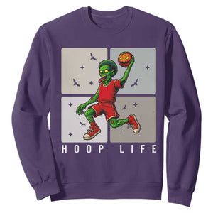 Hoop Life Sweatshirt Halloween Zombie Basketball Spooky Game TS12 Purple Print Your Wear