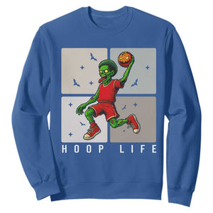 Hoop Life Sweatshirt Halloween Zombie Basketball Spooky Game TS12 Royal Blue Print Your Wear