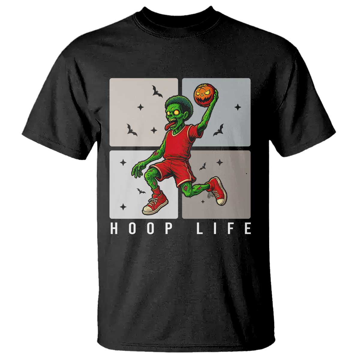 Hoop Life T Shirt Halloween Zombie Basketball Spooky Game TS12 Black Print Your Wear