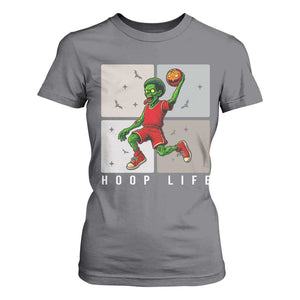 Hoop Life T Shirt For Women Halloween Zombie Basketball Spooky Game TS12 Charcoal Print Your Wear