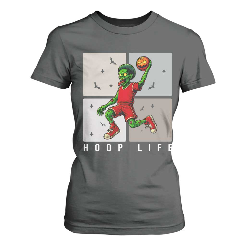 Hoop Life T Shirt For Women Halloween Zombie Basketball Spooky Game TS12 Dark Heather Print Your Wear