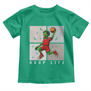 Hoop Life Toddler T Shirt Halloween Zombie Basketball Spooky Game TS12 Irish Green Print Your Wear