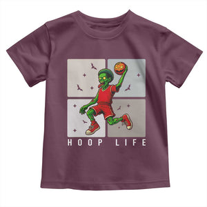 Hoop Life Toddler T Shirt Halloween Zombie Basketball Spooky Game TS12 Maroon Print Your Wear