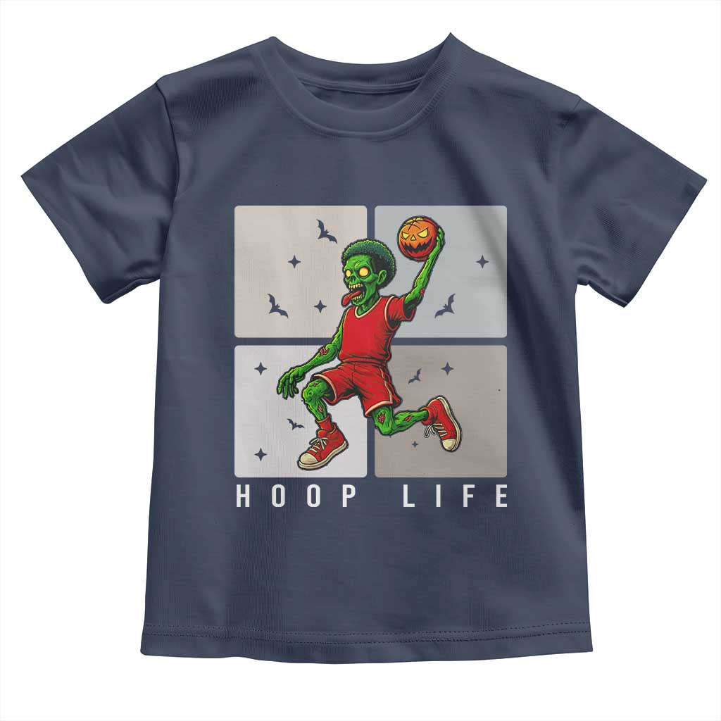 Hoop Life Toddler T Shirt Halloween Zombie Basketball Spooky Game TS12 Navy Print Your Wear