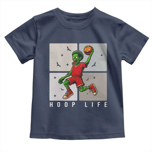 Hoop Life Toddler T Shirt Halloween Zombie Basketball Spooky Game TS12 Navy Print Your Wear