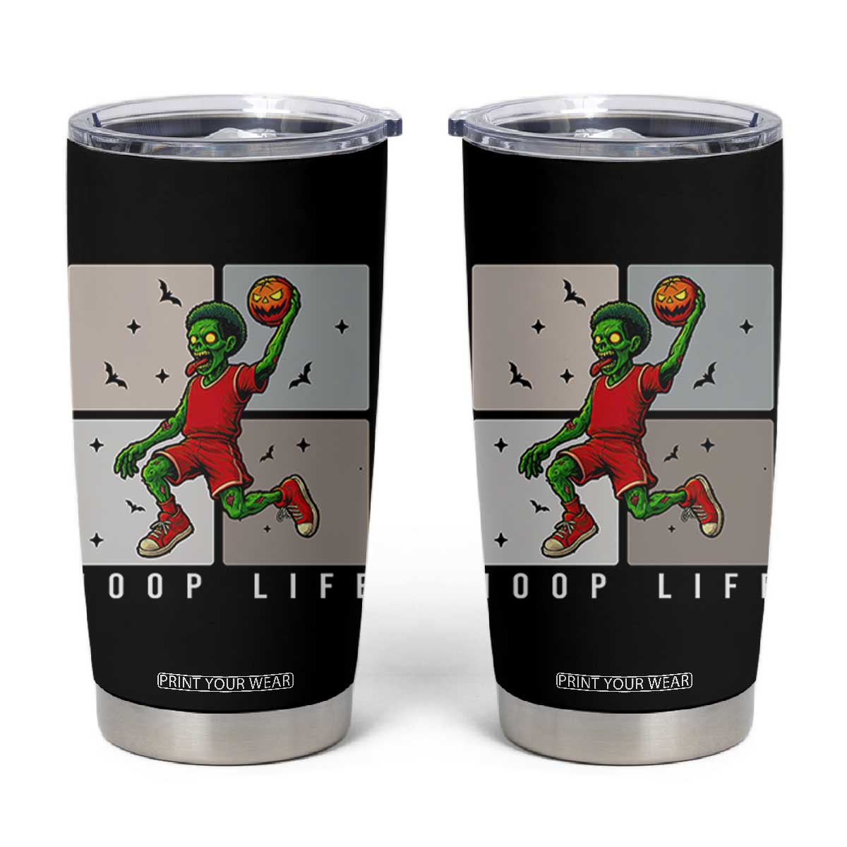 Hoop Life Tumbler Cup Halloween Zombie Basketball Spooky Game TS12 Black Print Your Wear