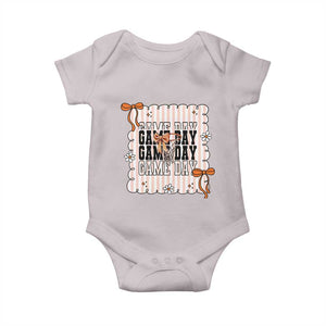 Basketball Game Day Baby Onesie Retro Coquette Bow Gift For Sport Lovers TS12 Ice Gray Print Your Wear