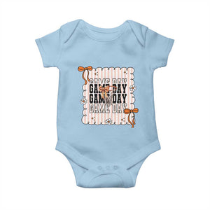 Basketball Game Day Baby Onesie Retro Coquette Bow Gift For Sport Lovers TS12 Light Blue Print Your Wear