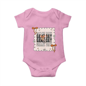 Basketball Game Day Baby Onesie Retro Coquette Bow Gift For Sport Lovers TS12 Light Pink Print Your Wear