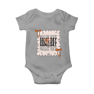 Basketball Game Day Baby Onesie Retro Coquette Bow Gift For Sport Lovers TS12 Sport Gray Print Your Wear