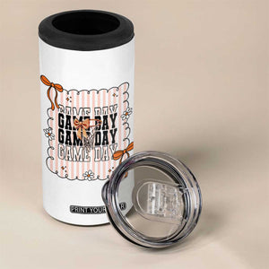 Basketball Game Day 4 in 1 Can Cooler Tumbler Retro Coquette Bow Gift For Sport Lovers TS12 Print Your Wear