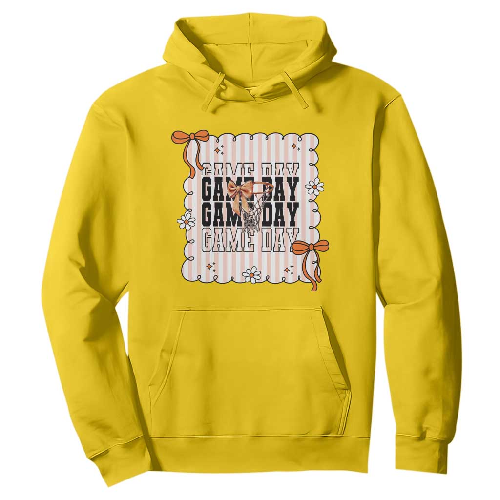 Basketball Game Day Hoodie Retro Coquette Bow Gift For Sport Lovers TS12 Daisy Print Your Wear