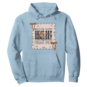 Basketball Game Day Hoodie Retro Coquette Bow Gift For Sport Lovers TS12 Light Blue Print Your Wear