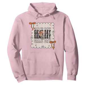 Basketball Game Day Hoodie Retro Coquette Bow Gift For Sport Lovers TS12 Light Pink Print Your Wear