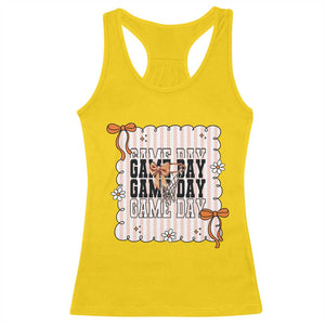 Basketball Game Day Racerback Tank Top Retro Coquette Bow Gift For Sport Lovers TS12 Daisy Print Your Wear