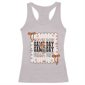 Basketball Game Day Racerback Tank Top Retro Coquette Bow Gift For Sport Lovers TS12 Ice Gray Print Your Wear
