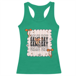Basketball Game Day Racerback Tank Top Retro Coquette Bow Gift For Sport Lovers TS12 Irish Green Print Your Wear